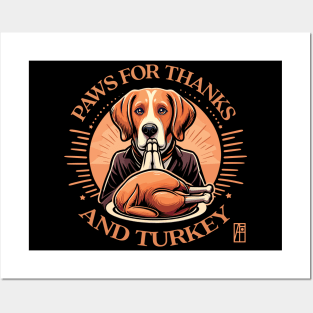 Paws for thanks – and turkey! - Give thanks - Dog and Thanksgiving Posters and Art